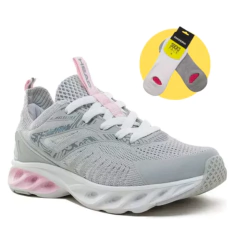 Zapatillas Deportivas Mujer Head Limay - Gris/Rosa + Medias