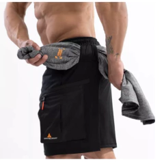 Musculosa Verde Deportiva Hombre Punisher + Short Cargo Con Bolsillos Negro - comprar online