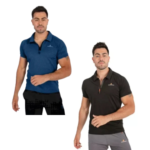 Combo 2 Chombas deportivas negro y azul - comprar online