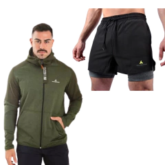 Combo Hombre! Campera Evol vde + Short Con Calza - comprar online