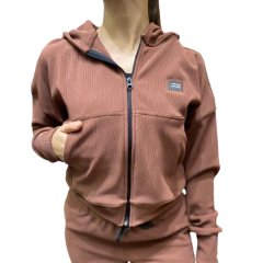 Campera lycra deportiva dama -CAMPOTTO MARRRON