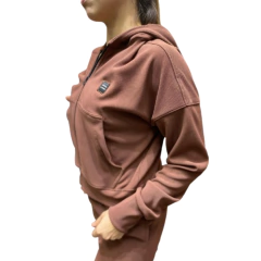 Campera lycra deportiva dama -CAMPOTTO MARRRON - PASION AL DEPORTE