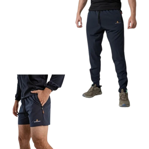 Combo Hombre! 1 Pantalon y Short Microfibra Hombre Azul - comprar online