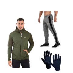 Combo Deportivo! CAMPERA VDE +pantalon Chupin G+guantes Termicos - comprar online