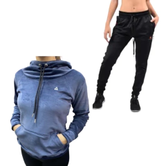 Combo!conjunto Mujer Deport- Buzo Plush AZUL+pantalon Chupin - comprar online