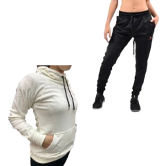 Combo!conjunto Mujer Deport- Buzo Plush Crudo+pantalon Chupin - - comprar online