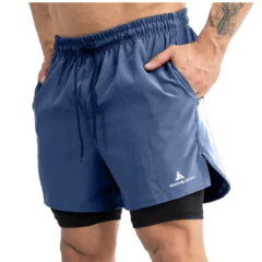 Combo Running Hombre! 2 Shorts Con Calza (vd Y Az) en internet