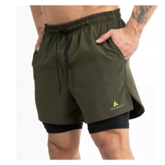 Combo Running Hombre! 2 Shorts Con Calza (vd Y Az) - comprar online