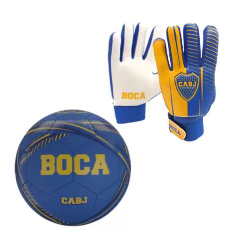 Combo Futbol BOCA Pelota Nro.5 + Guantes