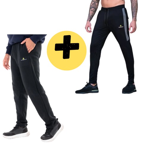 Combo Pantaln Deportivo Hombre Chupin Lycra - Plycc y pantaln recto ACETATO