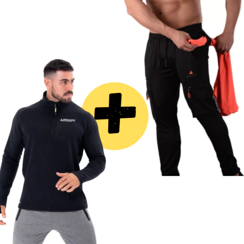 Conjunto Deportivo! Buzo Polar Hombre + pantaln cargo