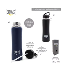 2 BOTELLAS TERMICAS ACERO EVERLAST TRAINING (az) 14711 - tienda online