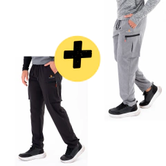 Combo deportivo!! Pantalon Negro +pantalon cargo Gris