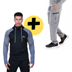 Combo deportivo verano!! Buzo +pantalon cargo Gris