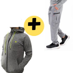 Combo deportivo verano!! campera+pantalon cargo Gris