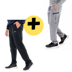 Combo deportivo!! Pantalon Negro Acetato +pantalon cargo Gris