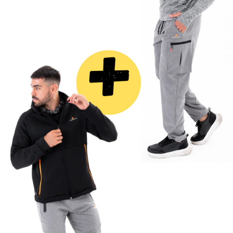 Combo deportivo verano!! campera+pantalon cargo Gris (copia)