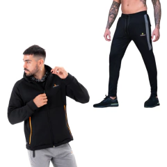 Combo!pantalon Chupin Bolsillo Cierres +campera Algodon