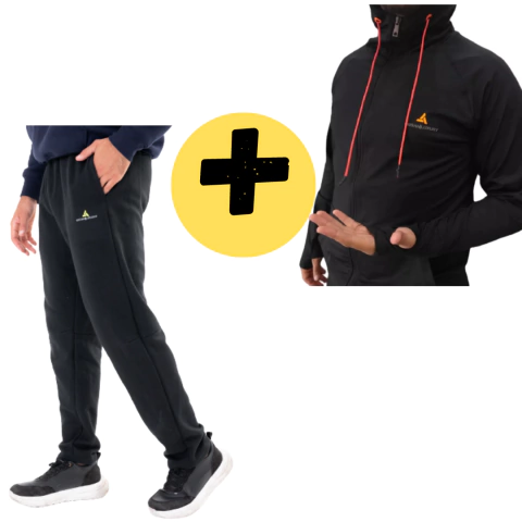 Combo deportivo!! Campera negra Acetato+pantalon Algodn