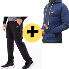 Campera deportiva Azul + Pantalon Cargo Lycra