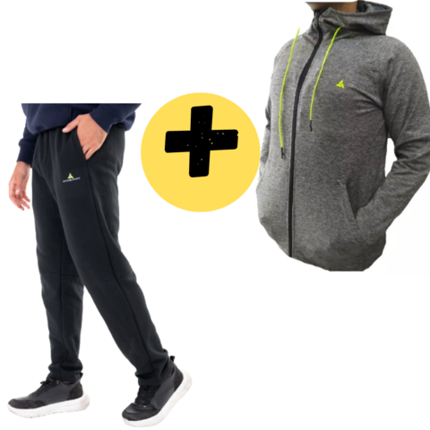 Combo deportivo!! Campera gris Acetato+pantalon Algodn