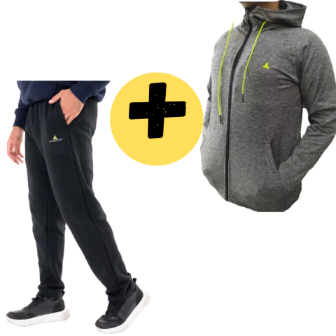 Combo deportivo!! Campera gris Acetato+pantalon Algodn