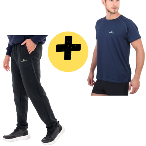 Remera Deportiva Hombre Az + Pantaln Recto Ng