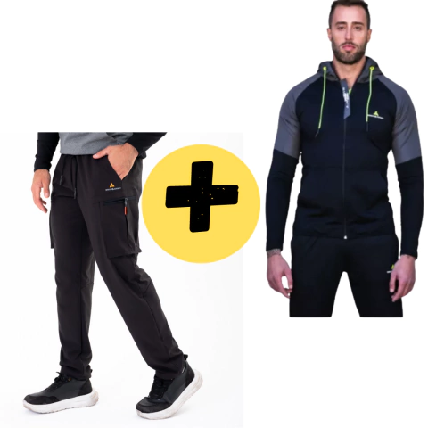 Conjunto! Campera Combinada Hombre+ Pantaln cargo microfibra