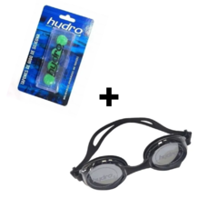 Antiparras Hydro Adulto Champ 2 Negro + Tapónes Silicona