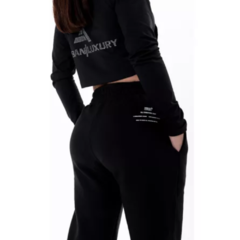Imagen de Combo Dama! Campera Negra + Pantalón Algodón