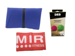 Combo gym!! colchoneta + tiraband abierta (int.med)+ pelotas masaje