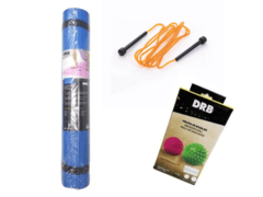 Combo gym!! mat de yoga + soga +pelotas masaje