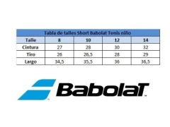 Short Babolat Tenis Niño solo talle 8 - 510951 - PASION AL DEPORTE