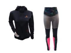 Conjunto deportivo mujer!!campera capucha+calza recortes - comprar online