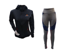 Conjunto deportivo mujer!!campera capucha+calza recortes