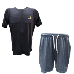 Combo run!!remera deportiva g+short bolsillos