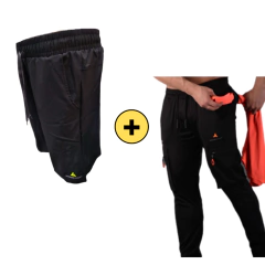 Combo depo!bermuda microfibra n+pantalon cargo