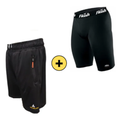 Combo corto! bermuda bolsillos+bermuda spandex