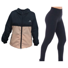Combo gym mujer!!calza ng+campera deportiva rompe vientos