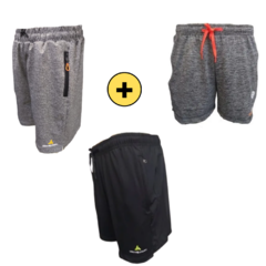 Combo!! bermudas gris+ 2 short colores c/bolsillos