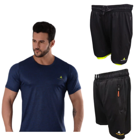 Combo 3!remera dry fit+short c/calza+bermuda ng