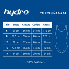 Imagen de Malla Nena Hydro Reef Anticloro + Antiparras +gorro Lycra