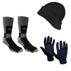 Combo Otoño Inv! Medias Termicas+gorro Lana+guantes Termicos