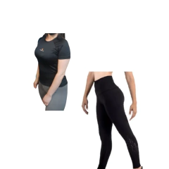 Combo! Remera Mujer Deportiva + Calza Cintura Alta Saplex Ng