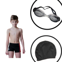 Short Malla Natacin Nio Buen Nado +ANTIPARRAS HYDRO +GORRO LYCRA!