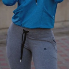 Pantalon Mujer Algodón Puño Gris +calza Deportiva - comprar online