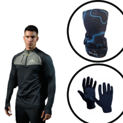 Buzo Lycra Hombre Sin Capucha +cuello MAP Y Guantes Termicos