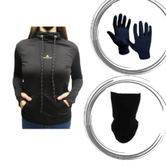 Buzo Mujer Urbano Deportivo Urban Luxury Ng +Guantes y cuellos termicos
