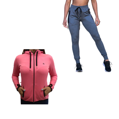 Conjunto Deportivo! Campera Algodon Mujer+ Pantalon Lycra Gs