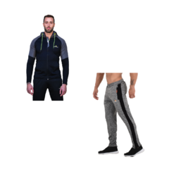 Conjunto Deportivo! Campera Hombre +pantalon Chupin Urblux Gris